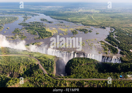 Victoriafälle zwischen Simbabwe und Sambia, Afrika Stockfoto