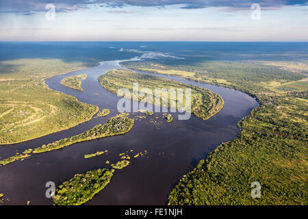 Victoriafälle zwischen Simbabwe und Sambia, Afrika Stockfoto