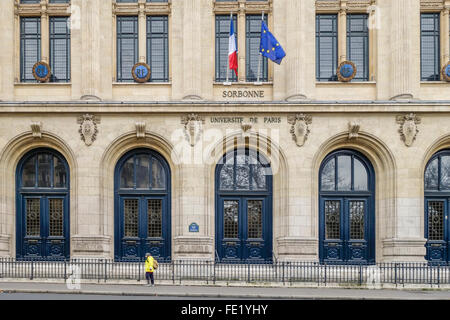 Main entrance Universität Paris-Sorbonne, Paris IV, Université Paris Sorbonne, öffentliche Forschungsuniversität in Paris, Frankreich Stockfoto