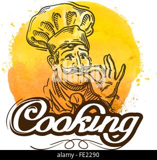 Restaurant-Vektor-Logo-Design-Vorlage. Kochen, Koch oder Menü-Symbol Stock Vektor