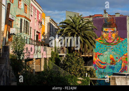 Street-Art in Valparaiso, Chile Stockfoto