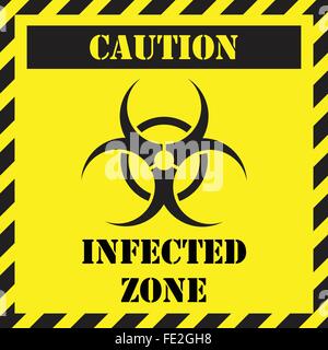 [EPS10] Vorsicht Befallszone Zeichen Stock Vektor