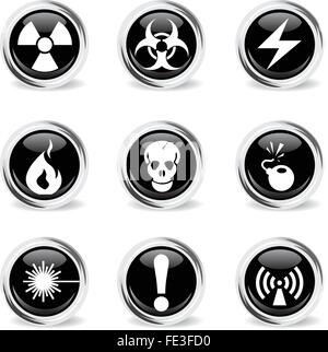 Gefahr Icons set Stock Vektor
