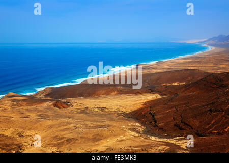 Jandia west Strände Antenne von Fuerteventura auf den Kanarischen Inseln-Spanien Stockfoto