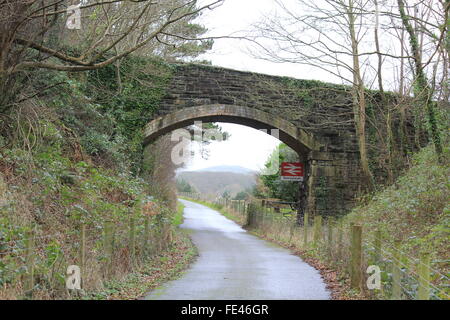 Der Ystwyth Trail, Teil der alten Aberystwyth Carmarthen Eisenbahnlinie nun von Wanderern und Radfahrern genutzt Stockfoto