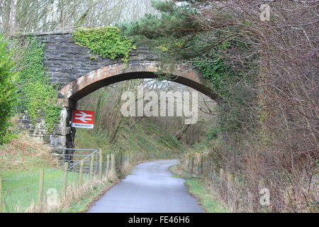 Der Ystwyth Trail, Teil der alten Aberystwyth Carmarthen Eisenbahnlinie von Wanderer & Radfahrer genutzt. Stockfoto