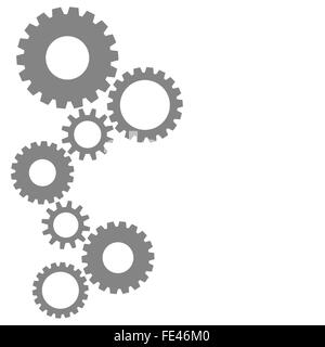 Bunte Zahnrad Zahnräder Hintergrund grau Stockfoto