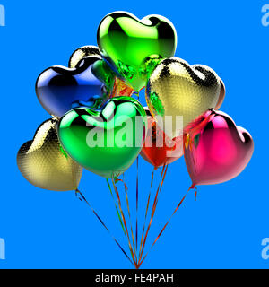 Collor Ballons in Form von Herzen für die Feier Stockfoto