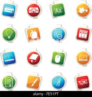 Schule Icons set Stock Vektor
