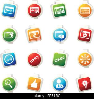 SEO und Entwicklung Icons set Stock Vektor