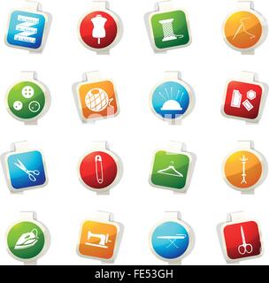 Schneiderei Icons set Stock Vektor