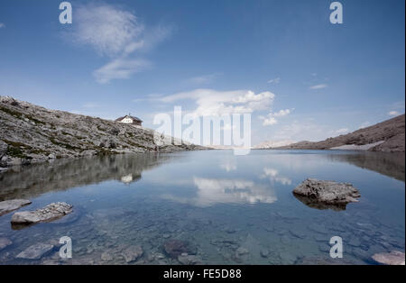 Dolomiten-Blick von der Sella-Gruppe - Italien Stockfoto