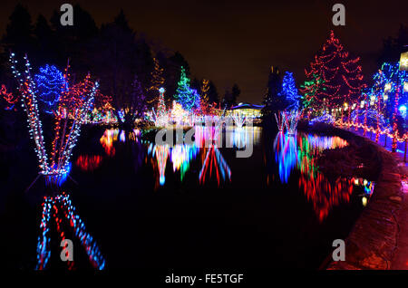 VanDusen Botanical Garden Lichterfest, Vancouver, Kanada Stockfoto