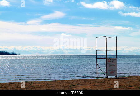 Verlassener Strand am Lake Ontario Stockfoto