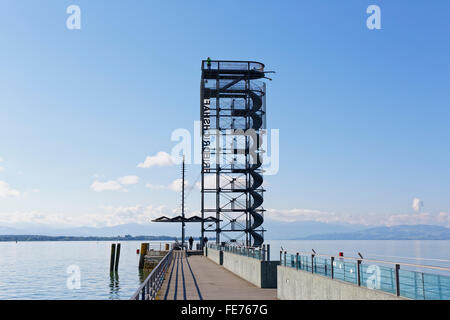 Turm, Moleturm, Bodensee, Friedrichshafen, Oberschwaben, Bodenseeregion, Baden-Württemberg, Deutschland Stockfoto