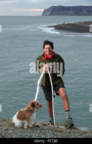 Wird Parsons Treibholz Rückzugs-und Öko-Touren auf der Leiste Wairau Lagunen, Marlborough, Neuseeland Stockfoto