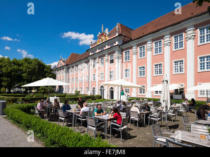 Neues Schloss oder neues Schloss und Burg-Terrasse, Meersburg, Bodensee, Bodenseekreis, Oberschwaben, Baden-Württemberg Stockfoto