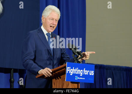 Columbia, South Carolina. -3 Februar 2016: der ehemalige Präsident Bill Clinton(42nd) hält eine presidential Rallye für Hillary Clinton Stockfoto