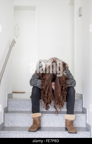 Frau in Depression und Traurigkeit auf 2. Februar 2016 in München.  © Peter Schatz / Alamy Stock Foto Stockfoto