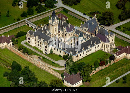 Luftaufnahme, Schloss Grafenegg, romantischen Historismus, Grafenegg, Niederösterreich, Österreich, Europa, Luftaufnahme, Vögel-Augen-Blick Stockfoto