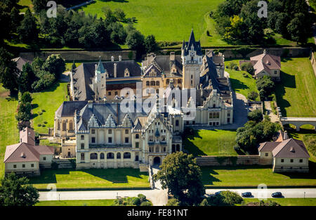 Luftaufnahme, Schloss Grafenegg, romantischen Historismus, Grafenegg, Niederösterreich, Österreich, Europa, Luftaufnahme, Vögel-Augen-Blick Stockfoto