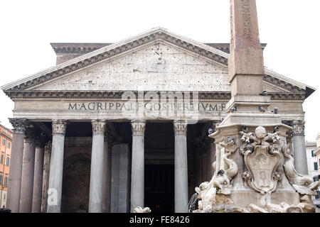 Detail der Thehistoric Pantheon in Rom Italien Stockfoto