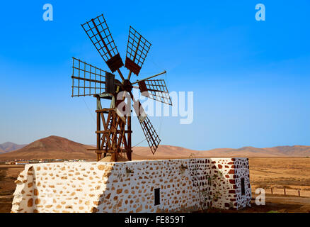 Tefia Windmühle Fuerteventura auf den Kanarischen Inseln von Spanien Stockfoto