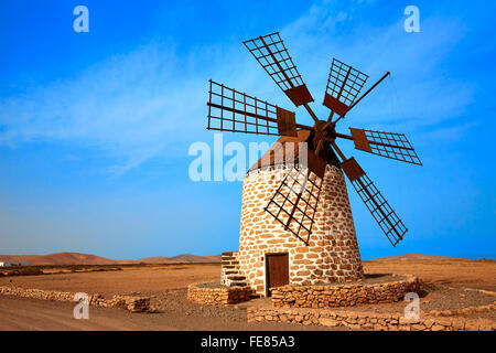 Tefia Windmühle Fuerteventura auf den Kanarischen Inseln von Spanien Stockfoto