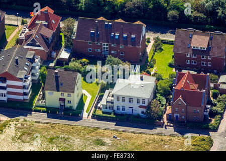 Luftaufnahme, Wangerooge, Ferienhäuser, Häuser auf Wangerooge, Nordsee, Nordsee Insel, Ostfriesischen Inseln, Niedersachsen, Deutschland Stockfoto