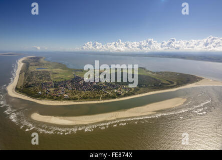 Sandbank, Antenne, Langeoog, Nordsee, Nordsee Insel, Ostfriesischen Inseln, Niedersachsen, Deutschland, Europa, Luftaufnahme, Stockfoto