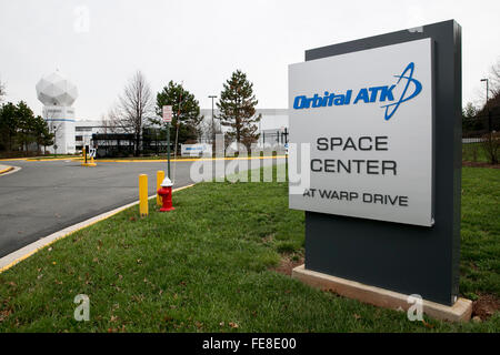 Ein Logo Zeichen außerhalb der Hauptsitz der Orbital ATK Inc. in Dulles, Virginia am 1. Januar 2016. Stockfoto