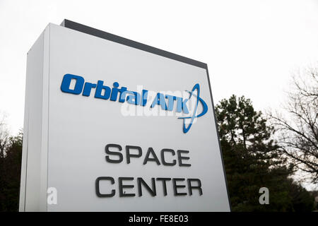 Ein Logo Zeichen außerhalb der Hauptsitz der Orbital ATK Inc. in Dulles, Virginia am 1. Januar 2016. Stockfoto