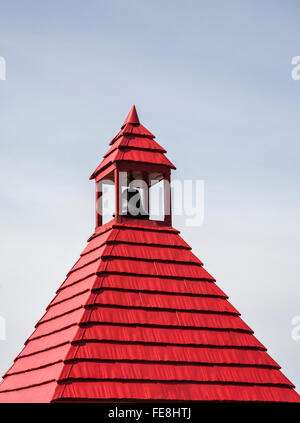 Kleine rote Schulhaus Dach abstract mit einer Schule Bell, New Jersey, USA, US-Schulen Stockfoto