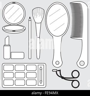 Illustration der Beauty-Accessoires, Make-up Stock Vektor