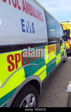 Britische Krankenwagen Spezialist Unterstützung Dienstleistungen vans der Weston super Mare Flugschau im Juni 2014 Stockfoto