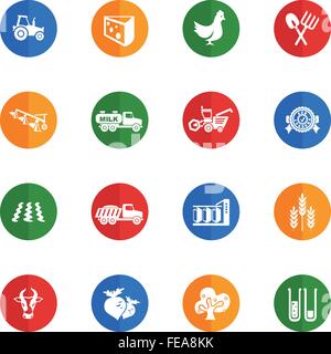 Landwirtschaftlichen Icons set Stock Vektor