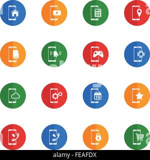 Smartphone einfach Symbole Stock Vektor