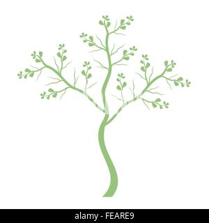 Kunst Baum Silhouette isoliert Stock Vektor