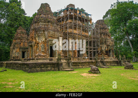 Hindu-Tempel Preah Ko, Kambodscha. Stockfoto