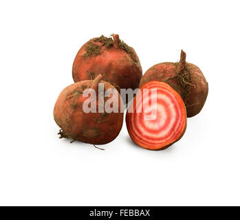 Obst und Gemüse auf weißem Hintergrund Stockfoto