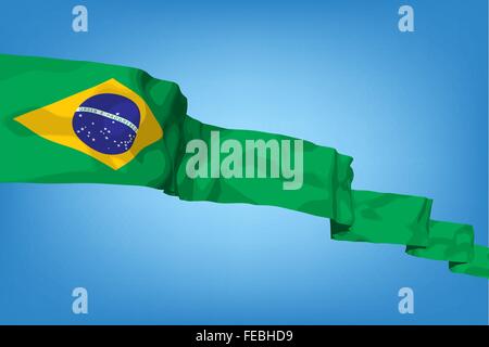 Nationale Flagge von Brasilien Stock Vektor
