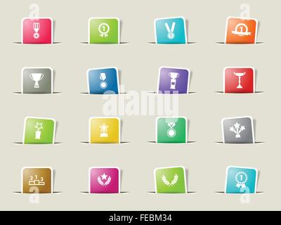 Medaillen und Tropheys einfach Symbole Stock Vektor