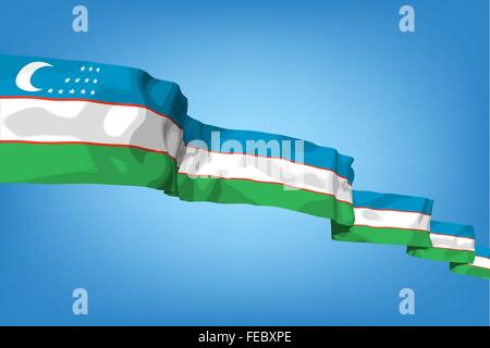 Nationalflagge der Republik Usbekistan Stock Vektor