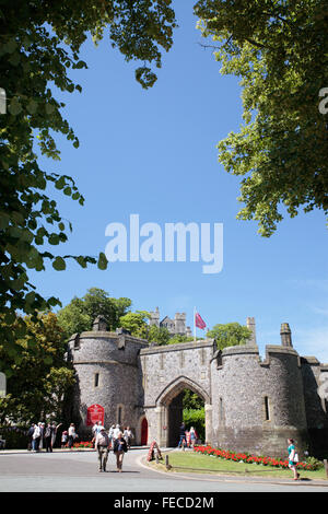 Eingang zum Arundel Castle, Sussex, England Stockfoto