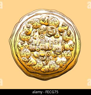 Vektor Hand gezeichnete Pizza Restaurant Skizze und Essen doodle Stock Vektor