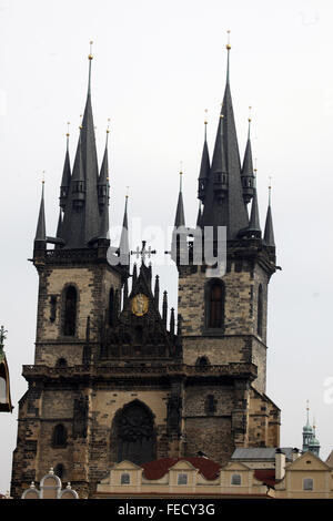 Kirche der Jungfrau Maria vor dem Tyn, Prag, Tschechische Republik Stockfoto