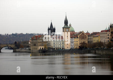 Prager Altstadt mit Brückenturm, Tschechische Republik Stockfoto