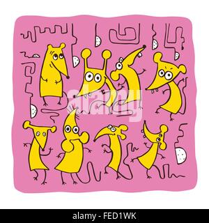 Lustige Ratte, nahtlose Muster Stock Vektor