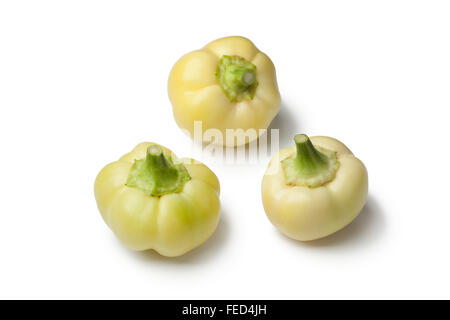 Frische weiße Paprika auf weißem Hintergrund Stockfoto