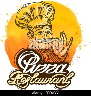 Pizza Restaurant Vektor-Logo Design-Vorlage. Startseite Backen oder Café, Restaurant, Diner-Symbol Stock Vektor
